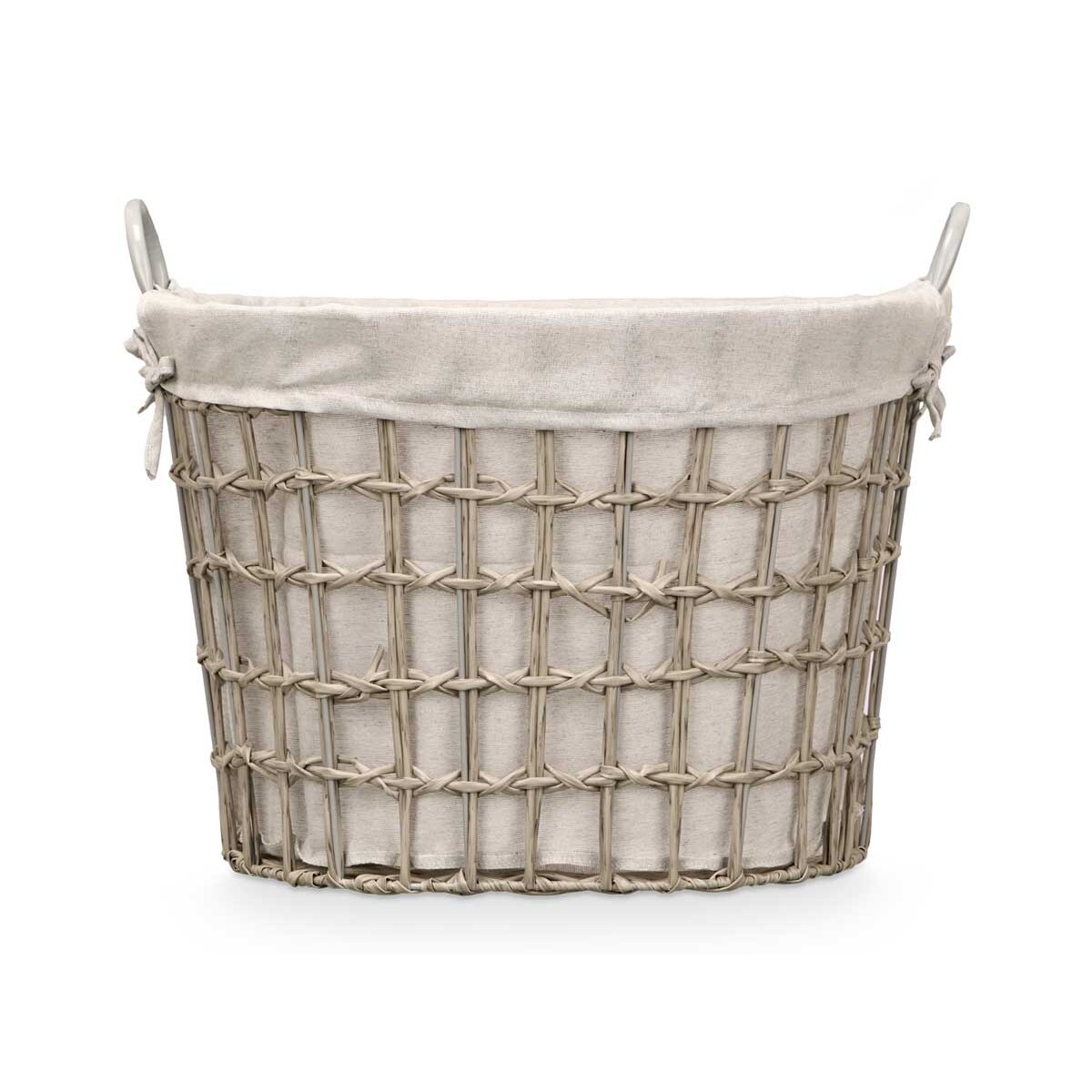 Pleciony kosz na pranie z uchwytami, 43 x 56 x 40 cm