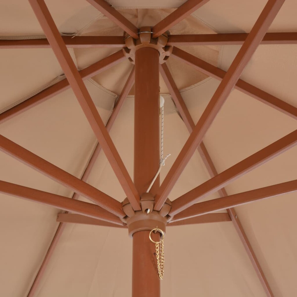 vidaXL Parasol ogrodowy na drewnianym słupku, 300 cm, taupe