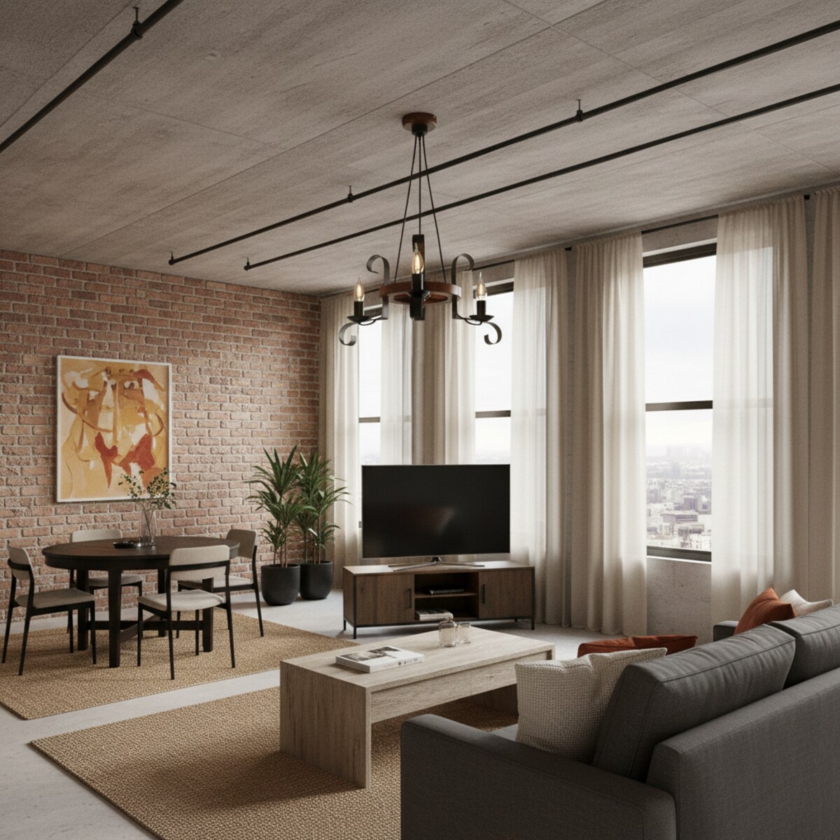 drewniana lampa wisząca edylit 3 punktowa loft retro