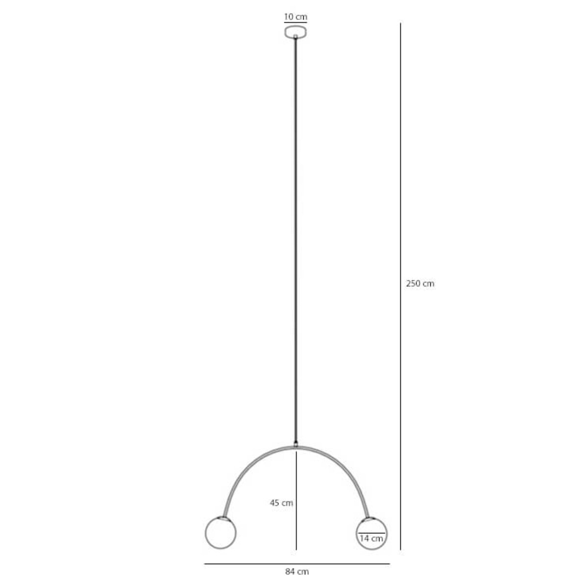 Wisząca lampa nad stół Una 1116H11 Aldex podwójna kule metal szkło koralowa