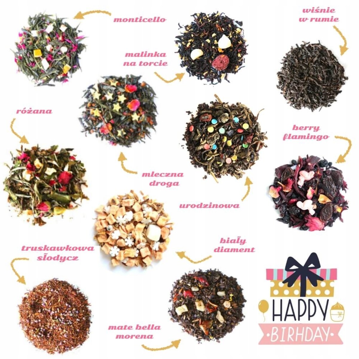 Najlepszy Urodzinowy mix zestaw 10 herbat smakowych drobny prezent upominek