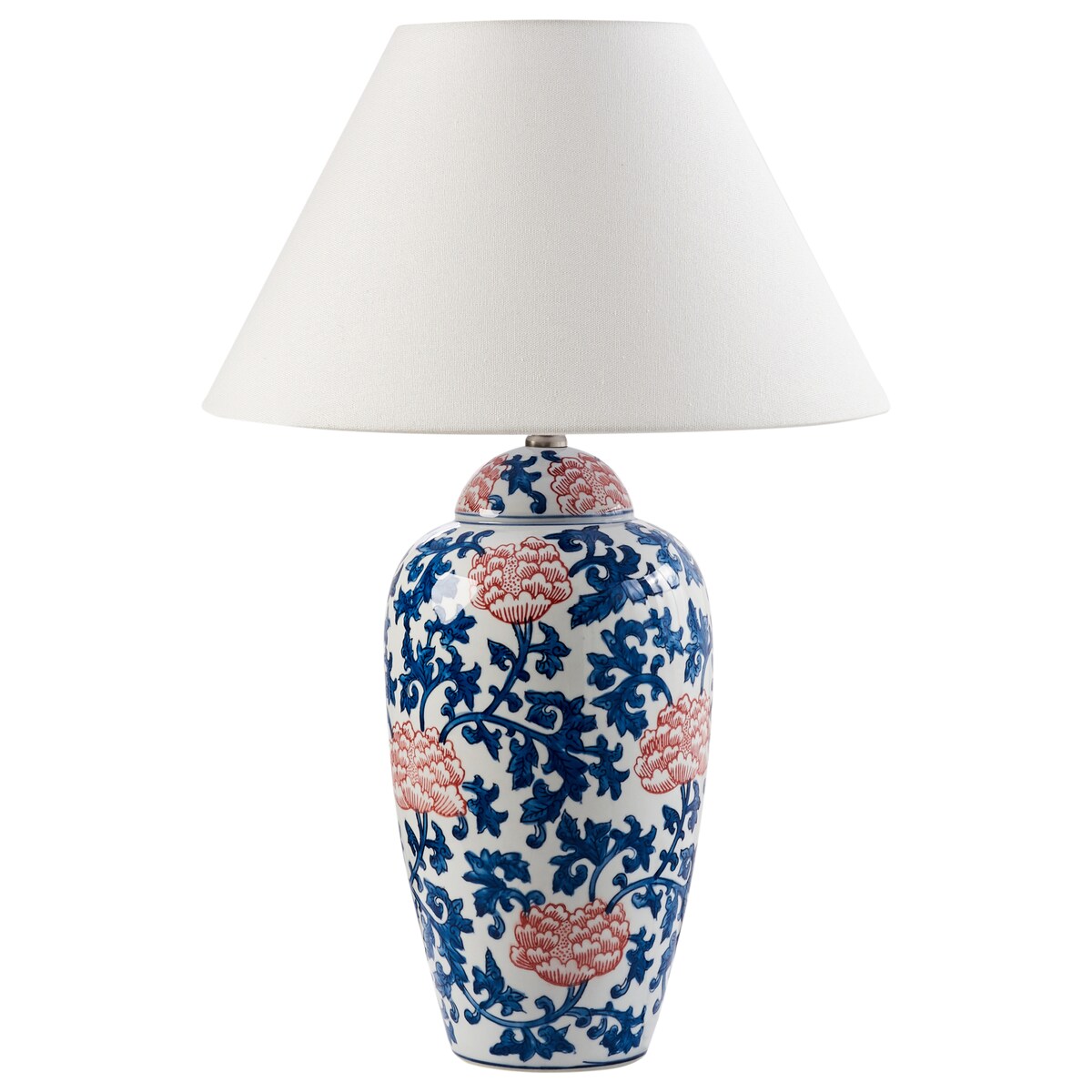 Lampa stołowa VERUSA Porcelana Biały/ niebieski
