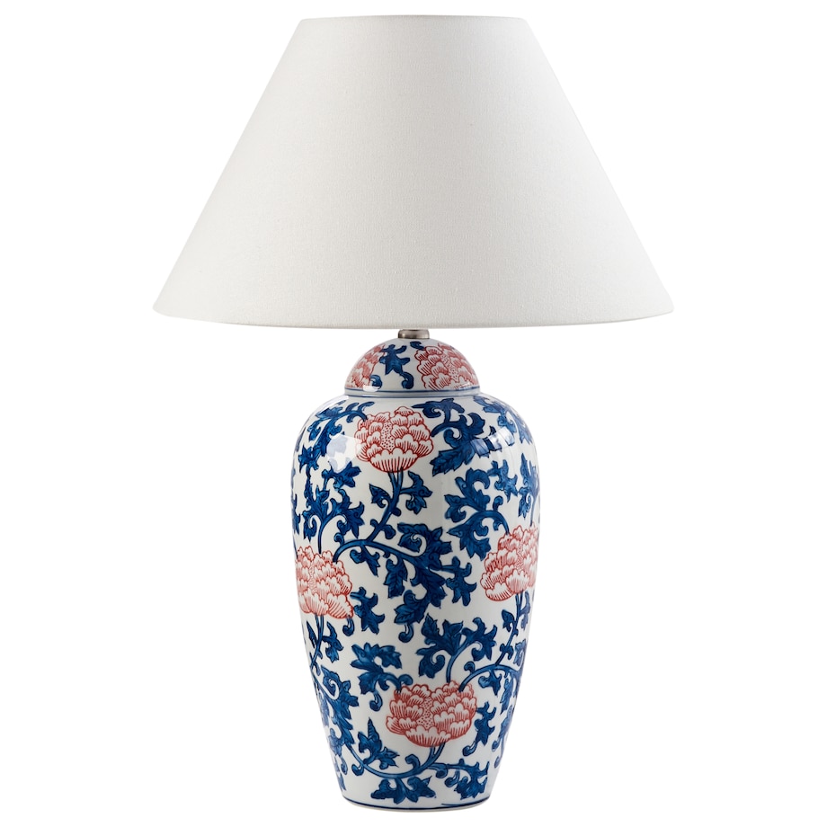 Lampa stołowa VERUSA Porcelana Biały/ niebieski