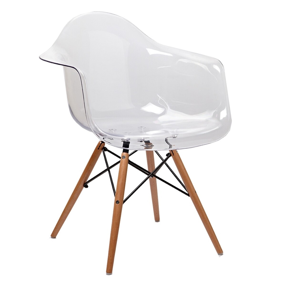 Krzesło Ice Wood Arm 132-DPC przezroczyste drewniane