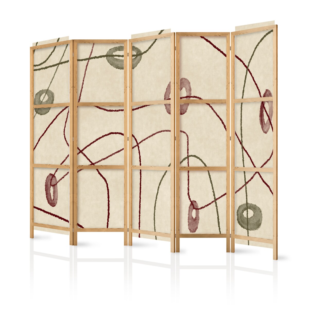 Parawan Japoński 5-panelowy Labirynt Z Koralików 225x172cm