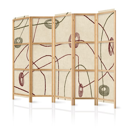 Parawan Japoński 5-panelowy Labirynt Z Koralików 225x172cm