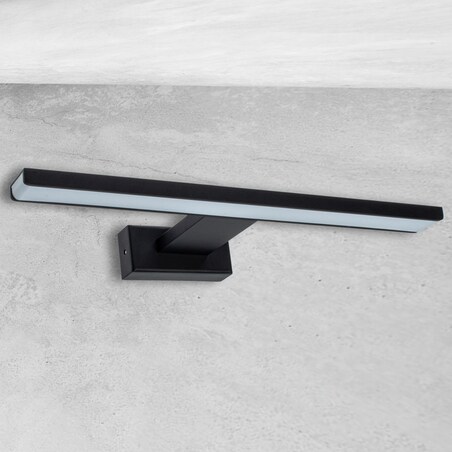 Kinkiet LAMPA ścienna SHINE ML4377 listwa OPRAWA nad lustro LED 7W 4000K nad obraz IP44 czarna, Milagro