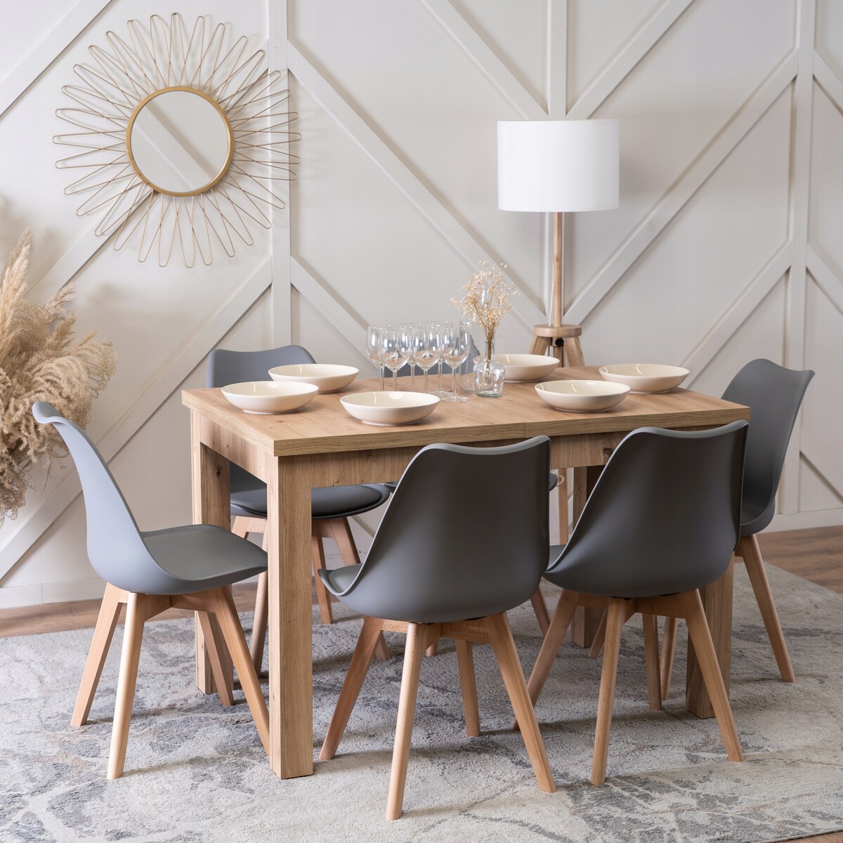 Krzesło Kuchenne Skandynawskie Szare Do Jadalni Kuchni Salonu Dąb SCANDI