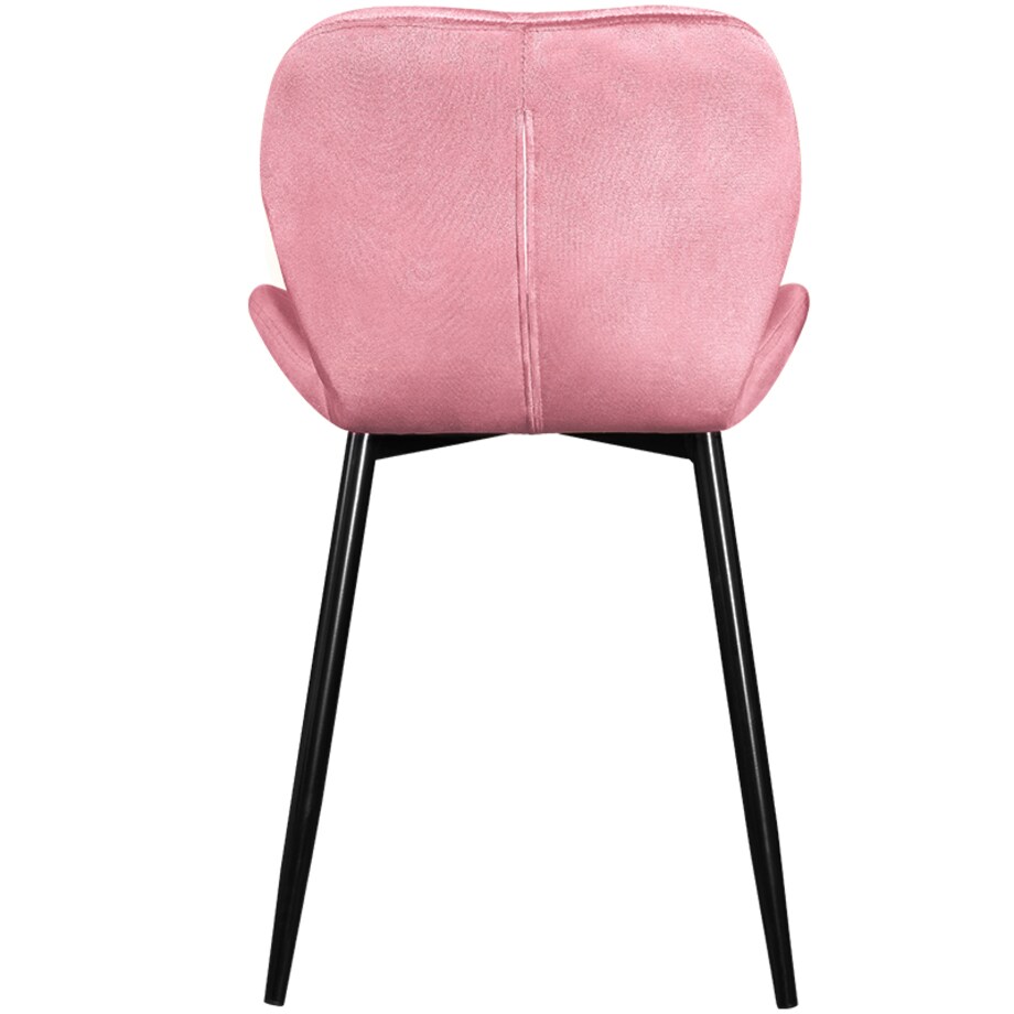 Krzesło tapicerowane welurowe pikowane różowe do salonu jadalni