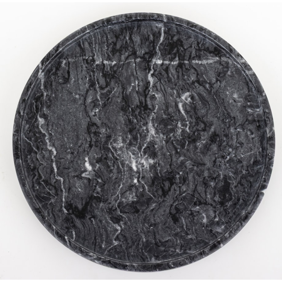 Taca dekoracyjna okrągła marmurowa 25x25 cm TREI ciemnoszara