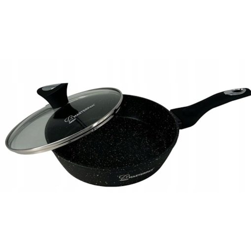 Patelnia Do Smażenia Granitowa 20 Cm Z Pokrywką Nieprzywierająca Na Indukcję Gaz