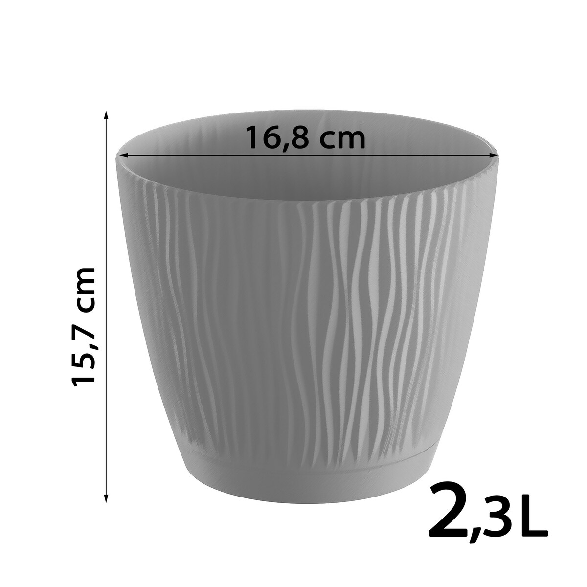 Doniczka Osłonka Okrągła Z Podstawką 16,8 Cm Biała