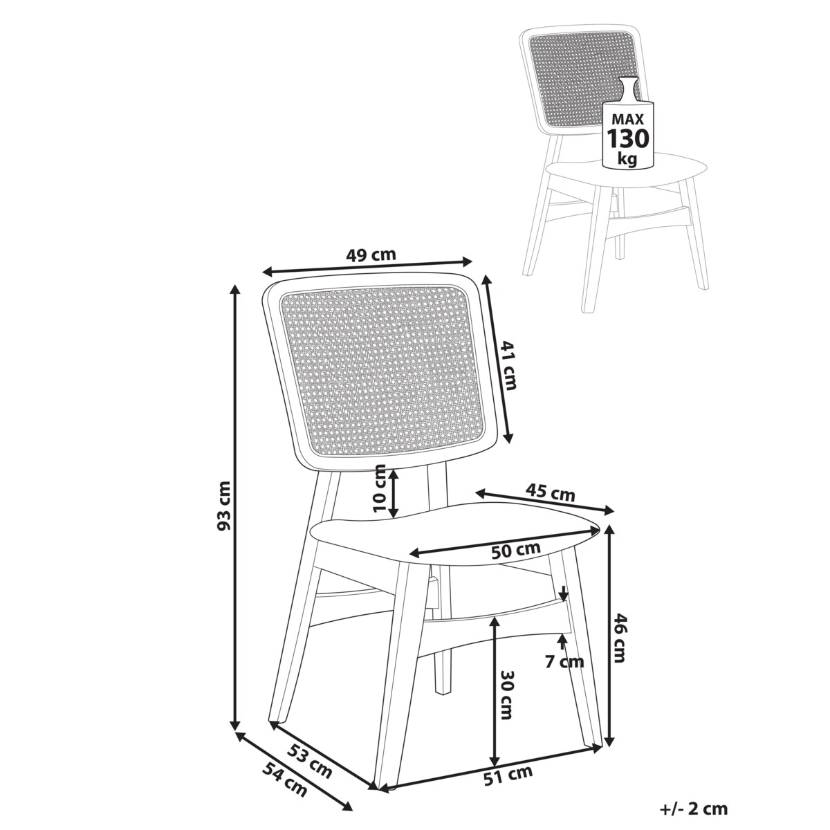 Zestaw 2 krzeseł do jadalni ALCOVA Drewno Jasnobrązowy