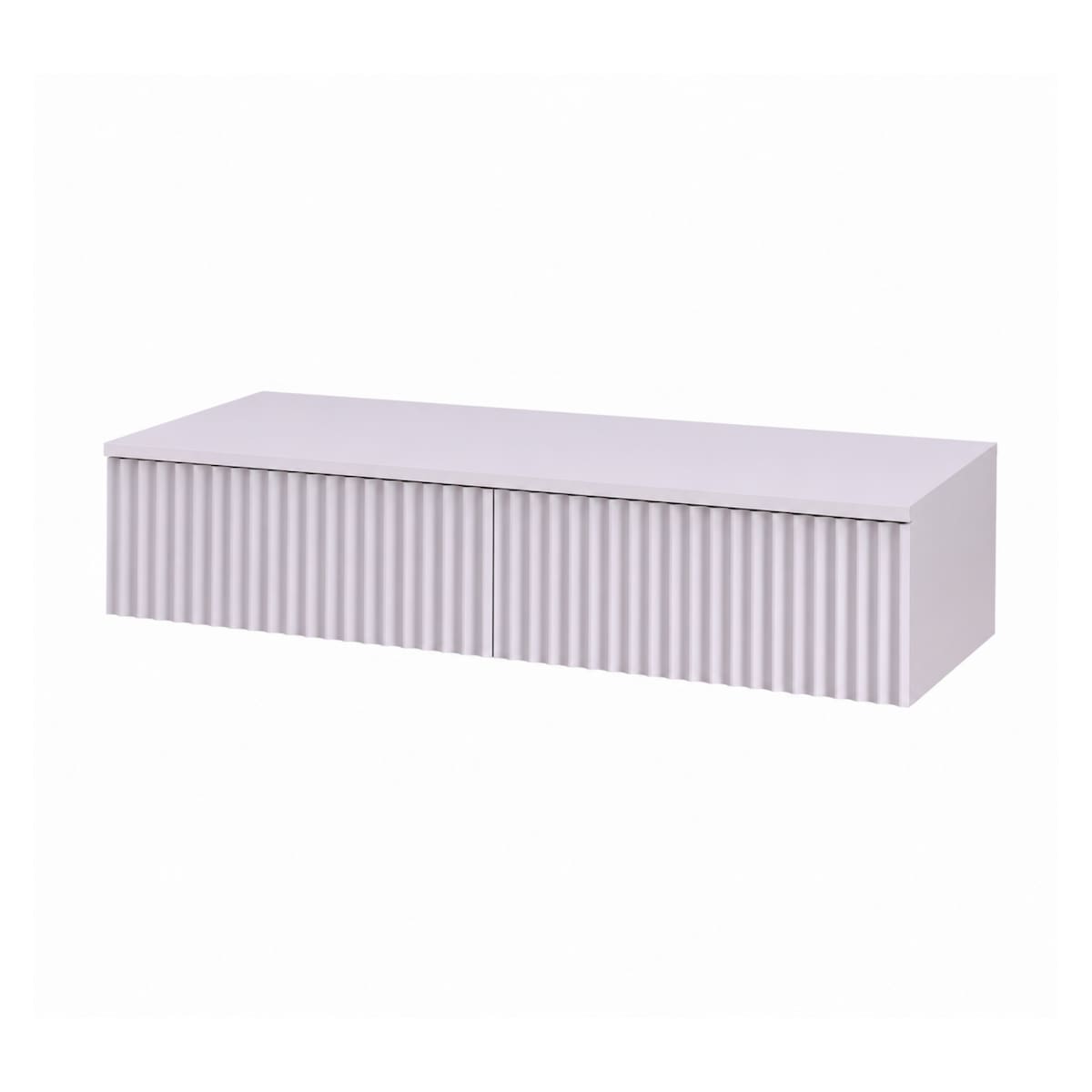 Konsola wisząca z 2 szufladami, front ryflowany, 100 x 38 x 17 cm