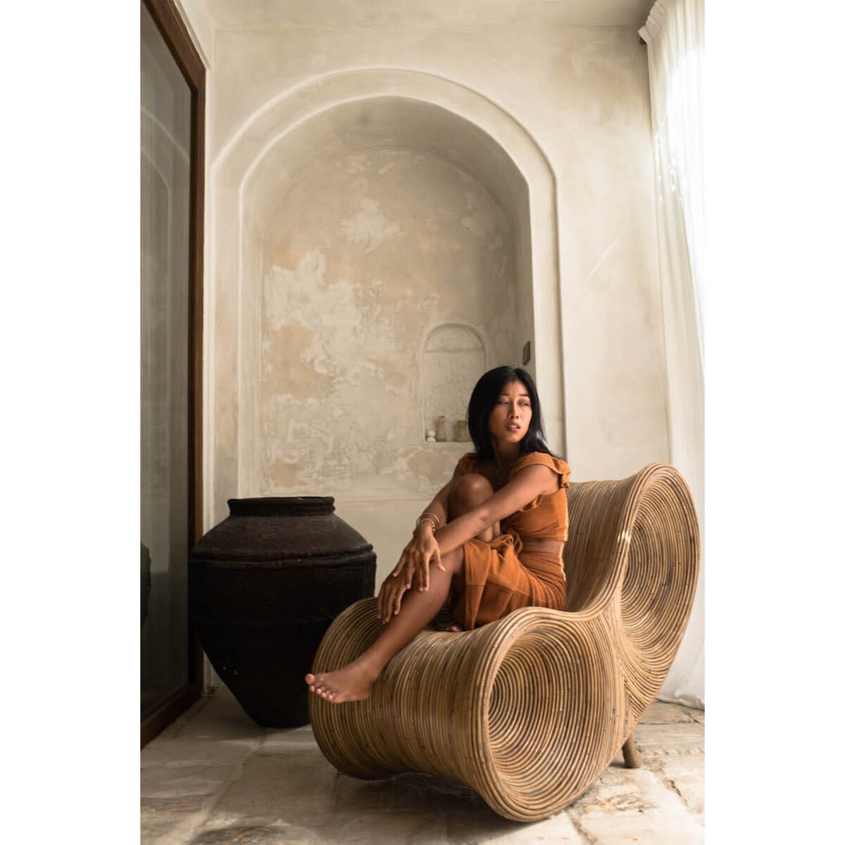 LEŻAK RATTANOWY ROBIN CIEMNY