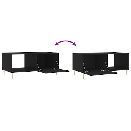 vidaXL Stolik kawowy, czarny, 90x50x40 cm, materiał drewnopochodny