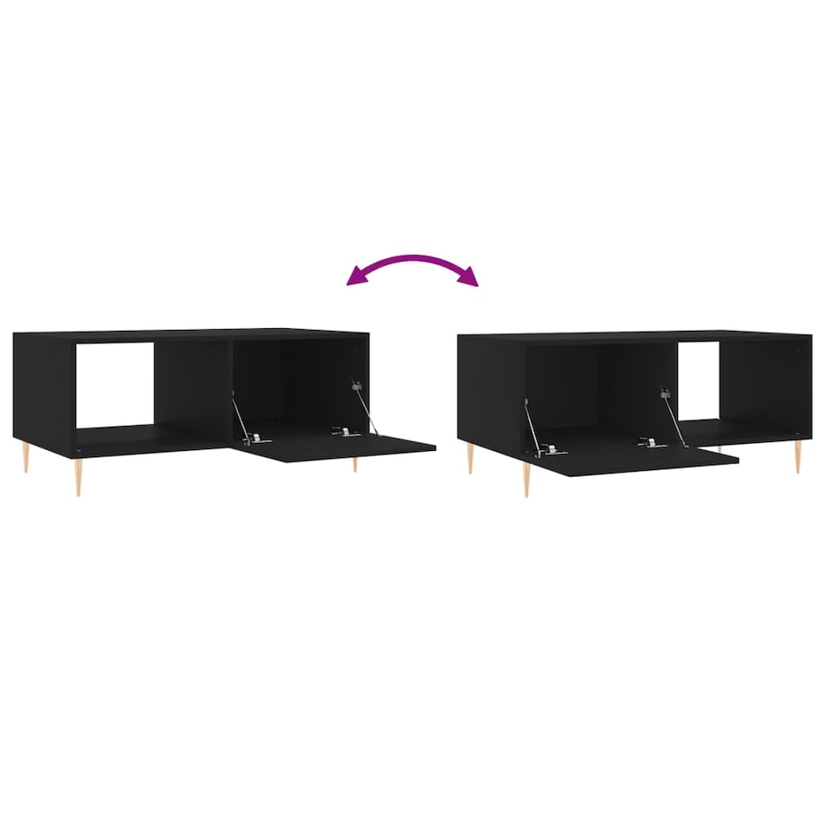 vidaXL Stolik kawowy, czarny, 90x50x40 cm, materiał drewnopochodny