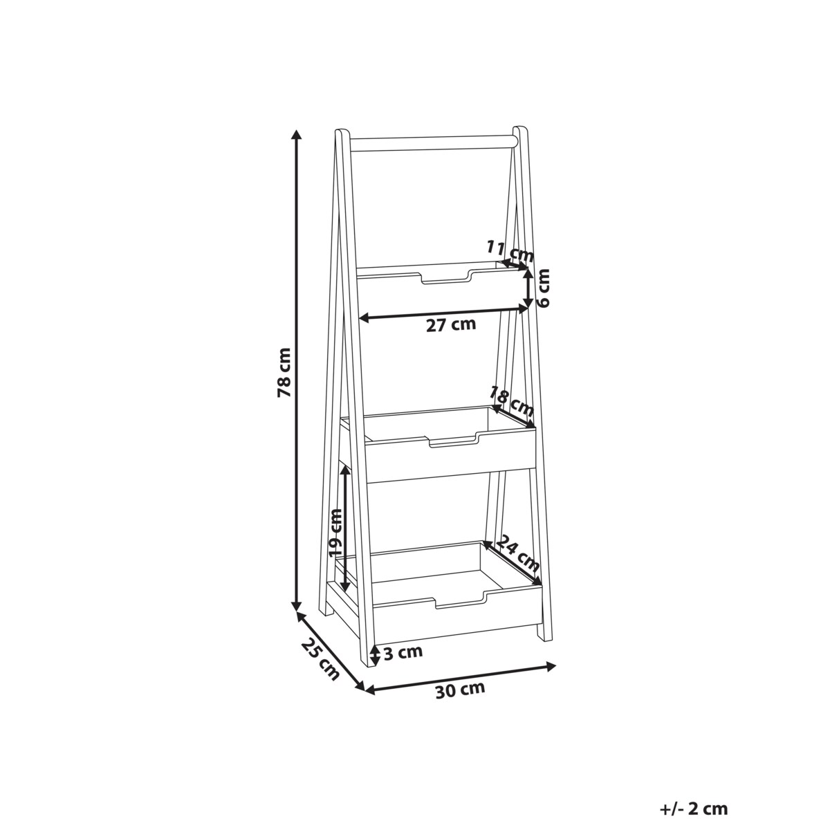 Regał łazienkowy bambusowy jasne drewno ALERCE