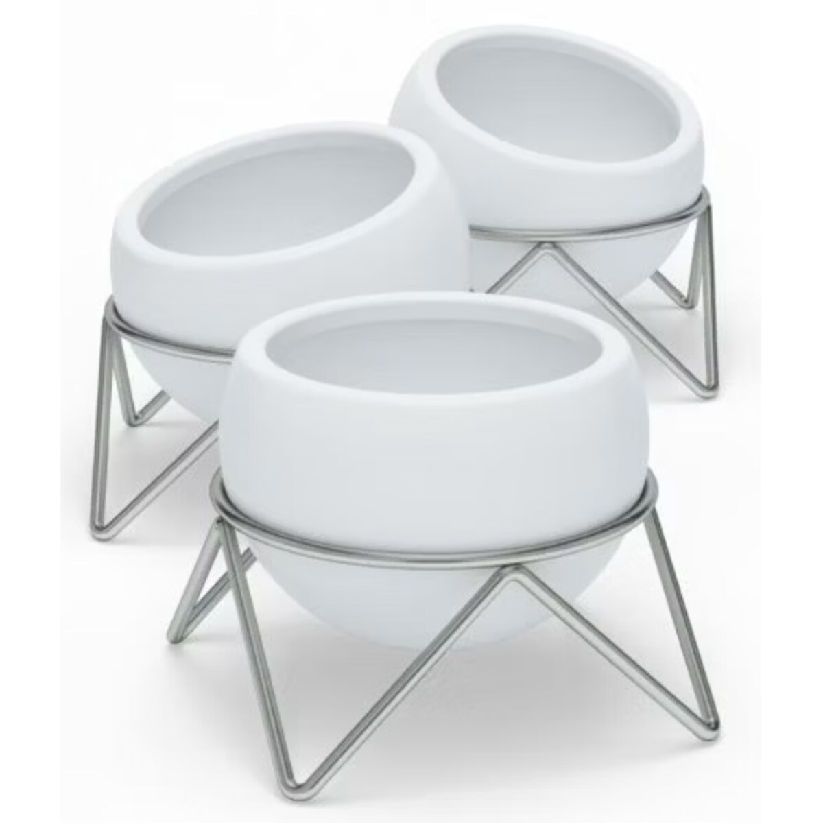 Zestaw 3 doniczek (biało-srebrny) Potsy Umbra