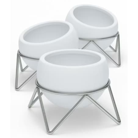 Zestaw 3 doniczek (biało-srebrny) Potsy Umbra