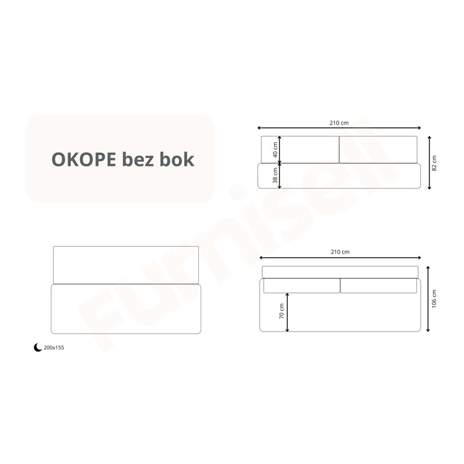 Kanapa OKOPE z funkcją spania Kolor: Wind 77