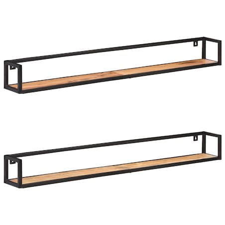 vidaXL Półki ścienne, 2 szt., 160 cm, lite drewno akacjowe