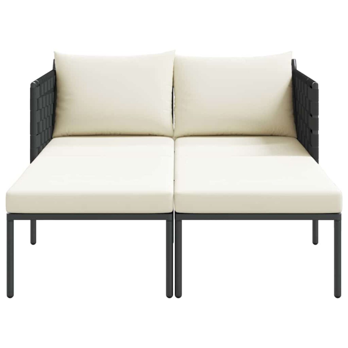 vidaXL Leżak z poduszką 2-osoba Antracyt 115 x 153 x 69.5cm Stal