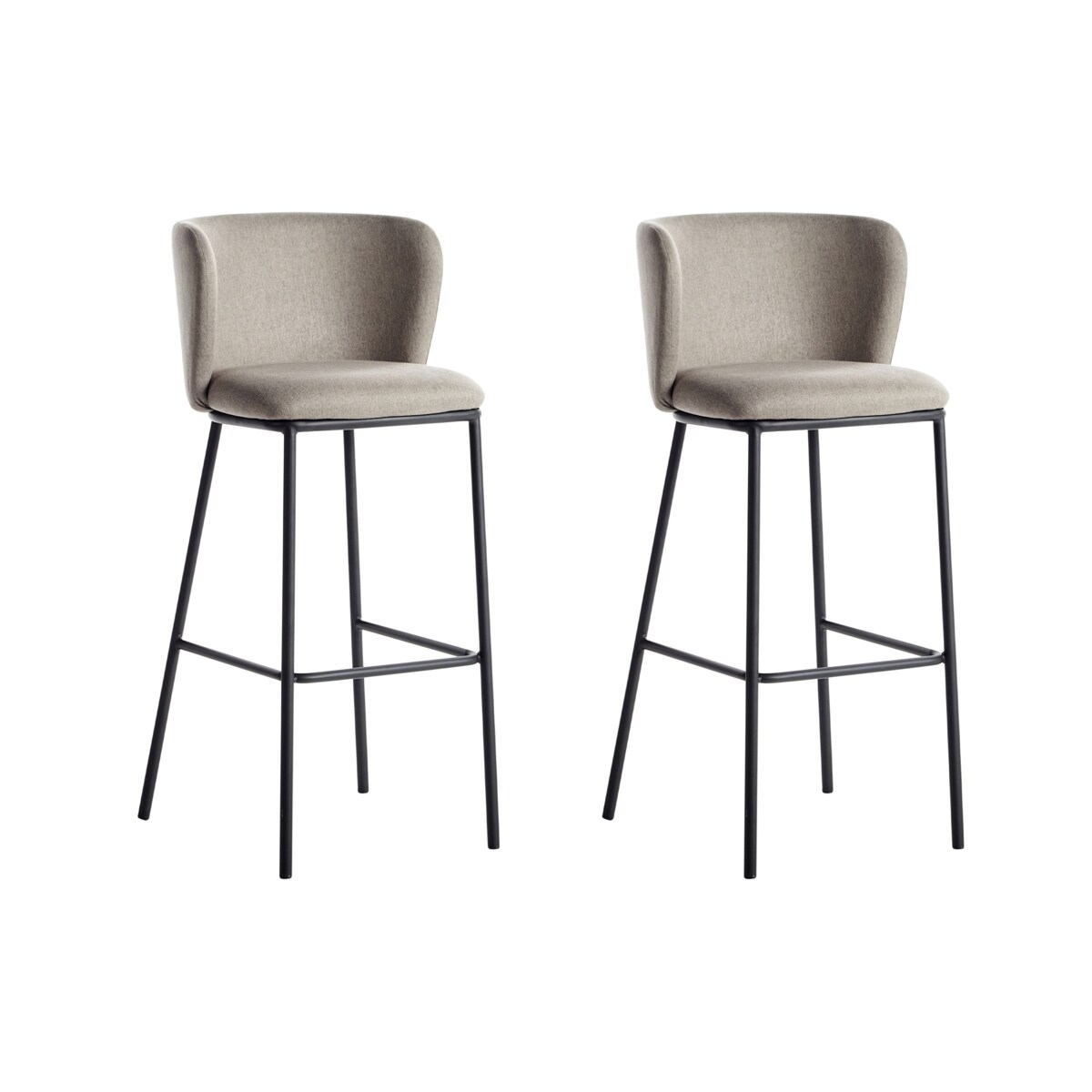 Zestaw 2 krzeseł barowych MINA Beżowoszary