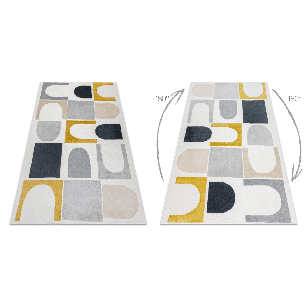 Dywan FUSION 0213 biały / żółty - 80x150 cm