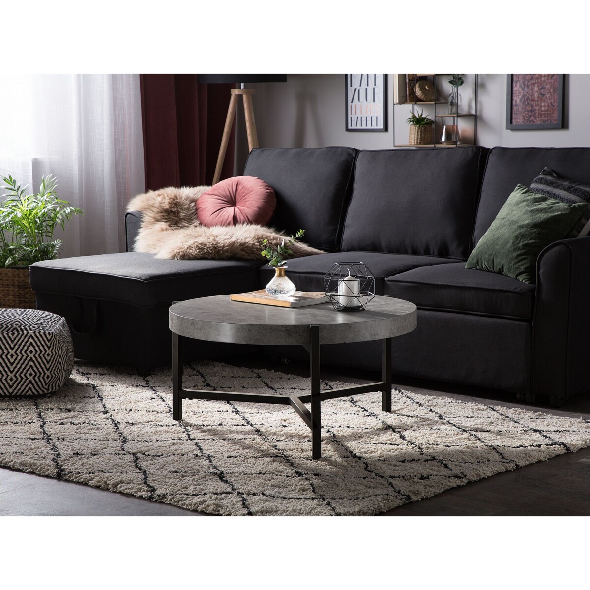 Stolik kawowy efekt betonu BONITA