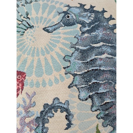 Poszewka Na Poduszkę Jasiek 45X45 Cm Żakardowa Dekoracyjna Ozobna Konik Morski