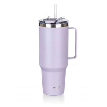 KUBEK PODRÓŻNY TERMICZNY termos 1200 ml ze słomką na napoje wysoki liliowy