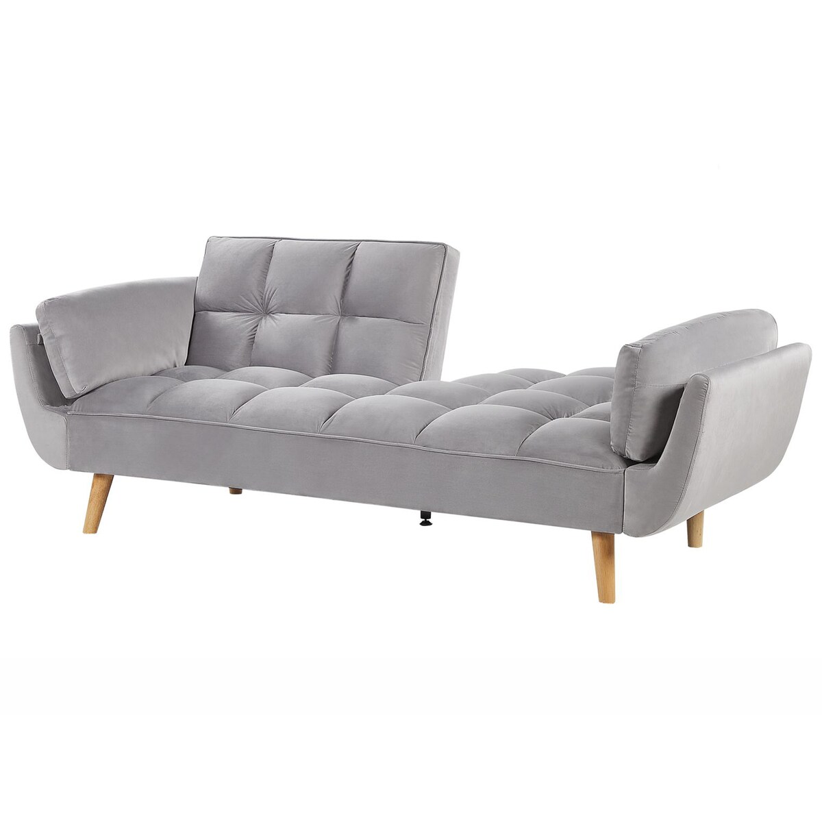 Sofa rozkładana dla 3 osób ASBY Welur Jasnoszary