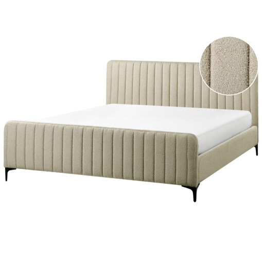 Łóżko Boucle LUNAN 180 x 200 cm Beżowy