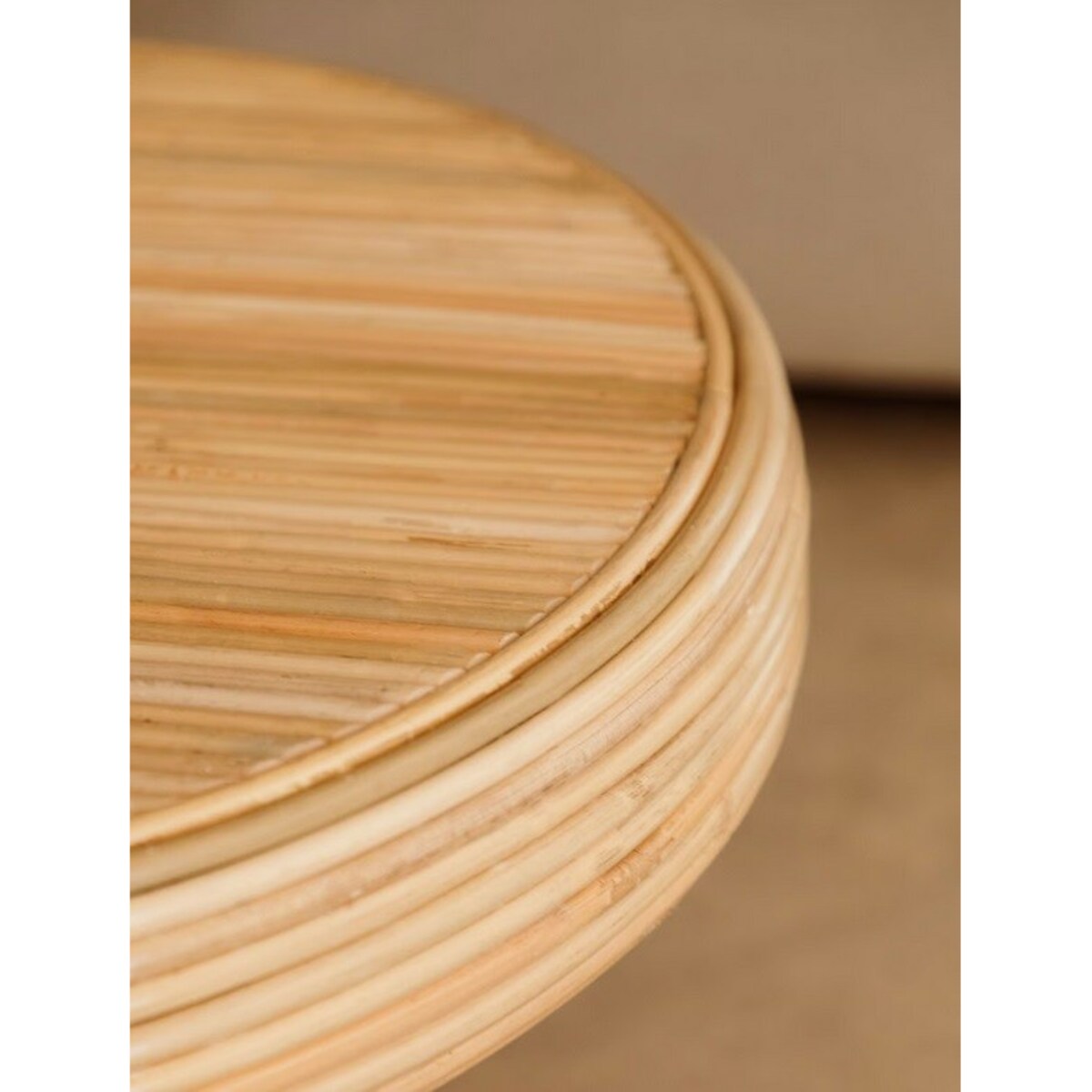 Stolik kawowy bambusowo-rattanowy owalny