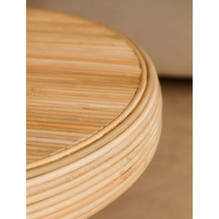 Stolik kawowy bambusowo-rattanowy owalny