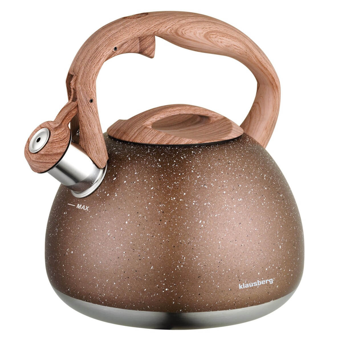 Czajnik stalowy z gwizdkiem 2.8L Wood Line miedziany KLAUSBERG
