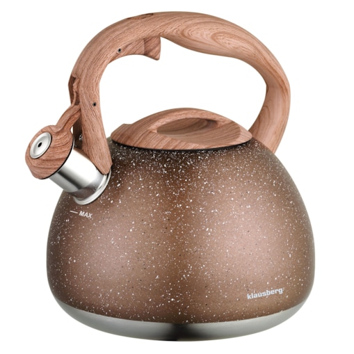 Czajnik stalowy z gwizdkiem 2.8L Wood Line miedziany KLAUSBERG
