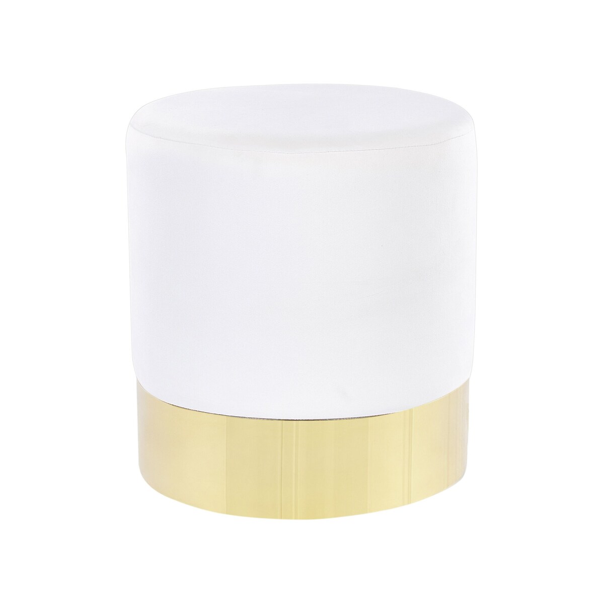 Puf welurowy ⌀ 39 cm biały SOPHIA