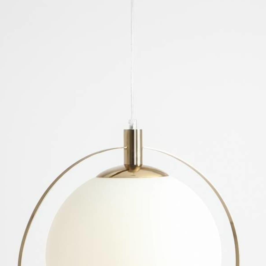 Lampa wisząca AURA 1049G30 Aldex modernistyczna kula szklana ring złoty