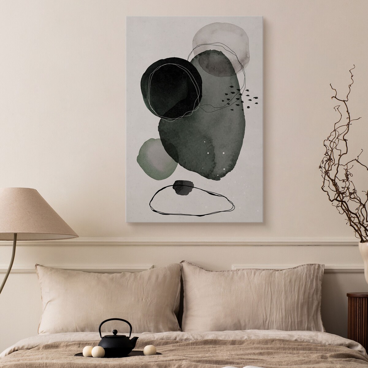 Obraz Na Płótnie Akarele Abstrakcja Styl Boho Minimalizm 80x120cm