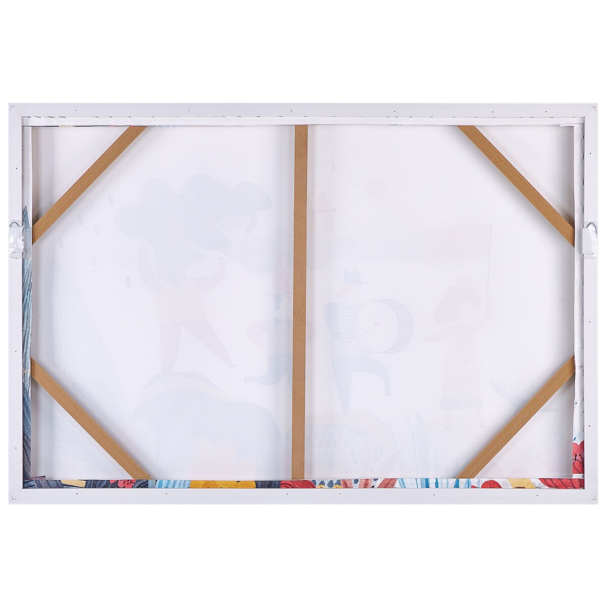 Obraz na płótnie w ramie postacie 93 x 63 cm wielokolorowy BIBBIENA