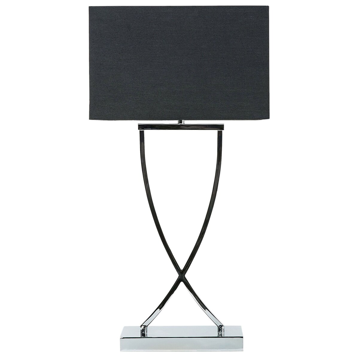 Lampa stołowa metalowa srebrna z czarnym YASUNI