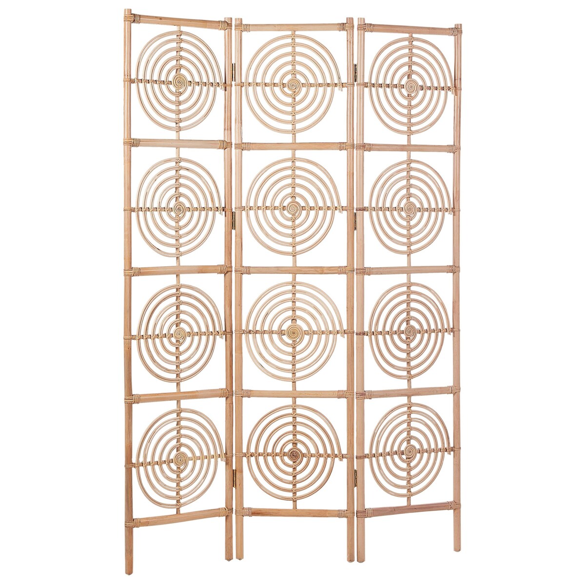 3-panelowy składany parawan pokojowy rattanowy 117 x 180 cm naturaly ALTAMURA