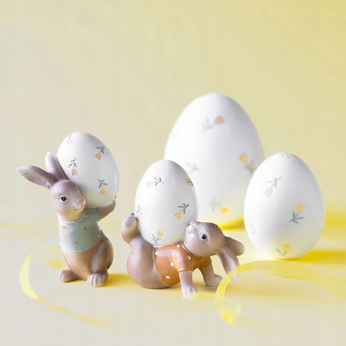 ZAJĄC FIGURKA WIELKANOCNA JAJKO 2szt ZAJĄCZEK KRÓLIK JAJO PREZENT OZDOBA