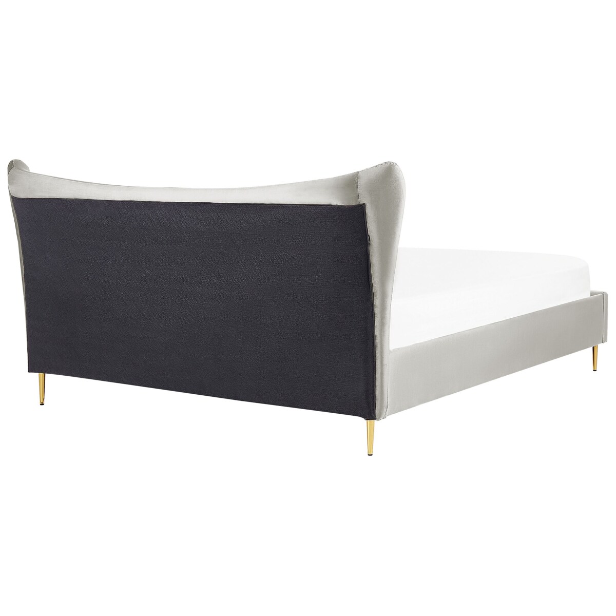 Łóżko welurowe 180 x 200 cm szare CHALEIX