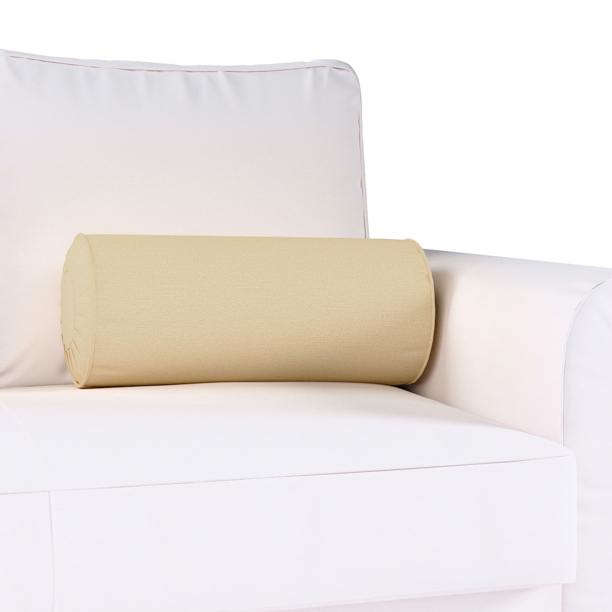 Poduszka wałek z zakładkami, waniliowy, Ø20 x 50 cm, Loneta