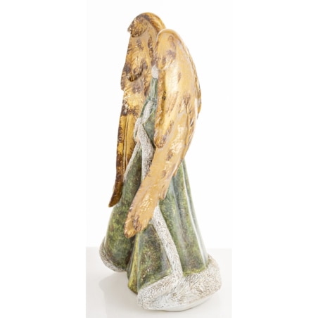 Dekoracja - anioł z dużymi złotymi skrzydłami 31,5x16,5x12,5 cm MALAIK