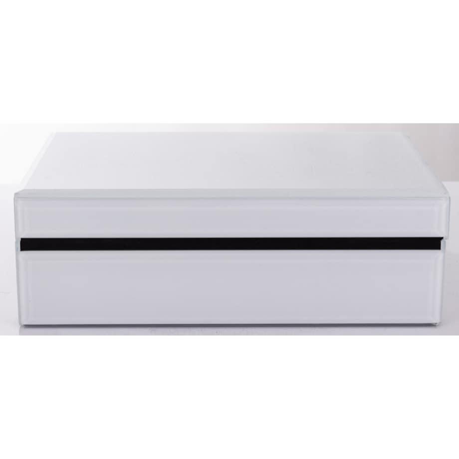 Szkatułka z MDFu z agatem 8x24,5x18,5 cm biała