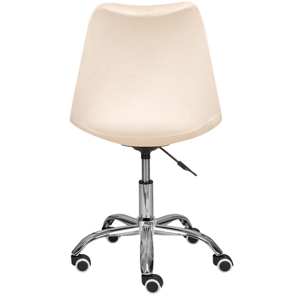 Krzesło biurowe fotel obrotowy welurowy pikowany beżowy do biurka